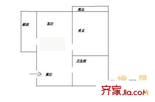 潞苑嘉园户型图户型图 1室2厅1卫1厨