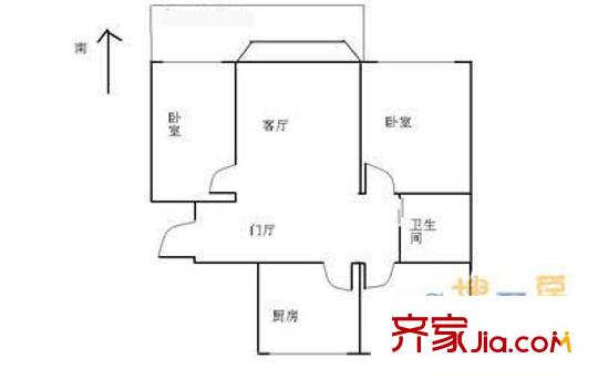 潞苑嘉园户型图户型图 3室1厅1卫1厨