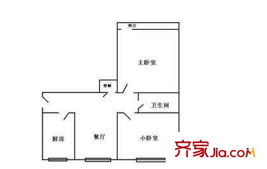 史家胡同户型图户型图 2室1厅1卫1厨