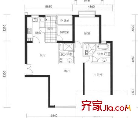 海晟名苑 2室 户型图