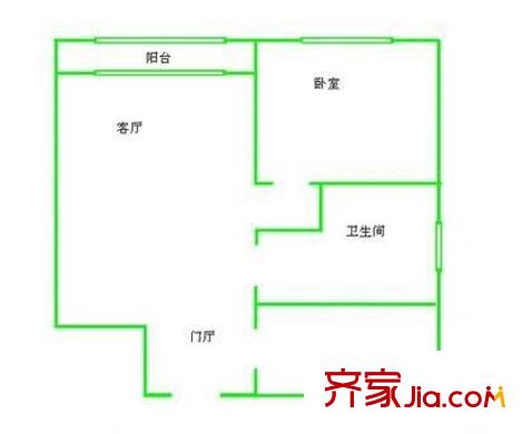 博望园户型图户型图 1室1厅1卫1厨