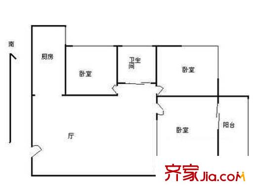 博望园户型图户型图 3室1厅1卫1厨