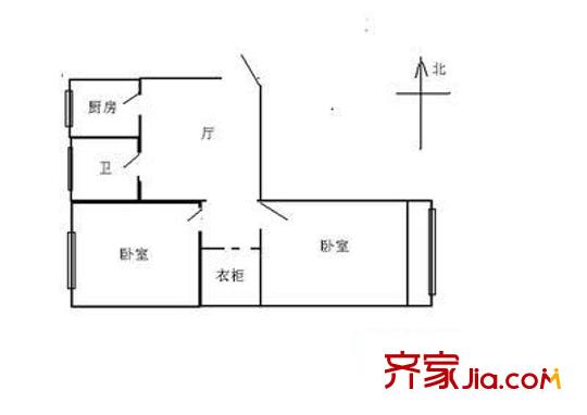 甘家口小区户型图户型图 2室1厅1卫1厨