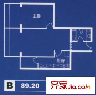亮马名居户型图户型图 1室1厅1卫1厨