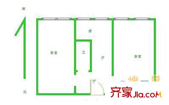 三里河北街2號(hào)院戶型圖戶型圖 2室1廳1衛(wèi)1廚