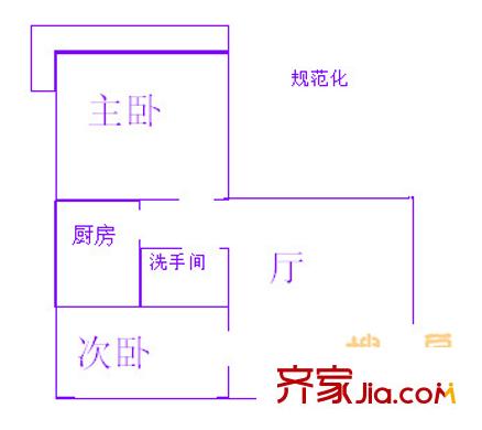 三里河北街2號(hào)院 2室 戶型圖