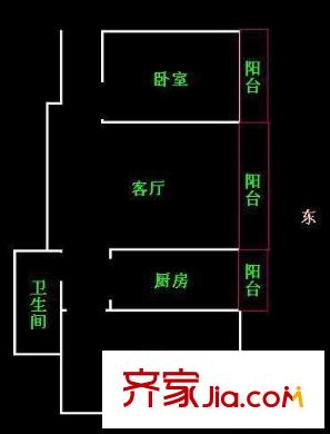 陶然居戶型圖戶型圖 2室1廳1衛(wèi)1廚