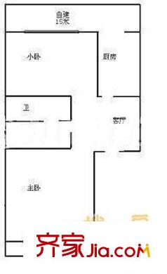 厢白旗甲1号院户型图户型图 2室1厅1卫1厨