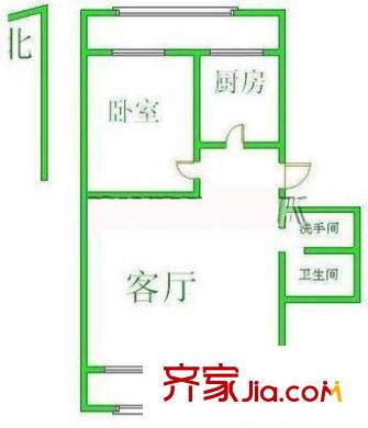 双兴东区户型图户型图 1室1厅1卫1厨
