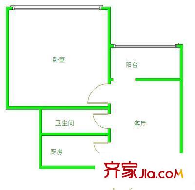 挂甲屯户型图户型图 1室1厅1卫1厨