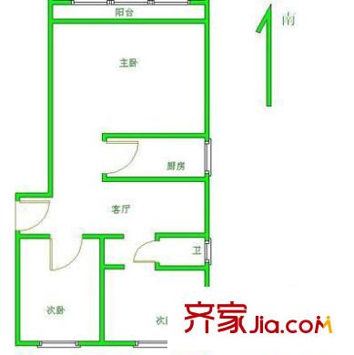 厢白旗甲1号院户型图户型图 3室1厅1卫1厨