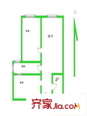阳光南里户型图户型图 2室1厅1卫1厨