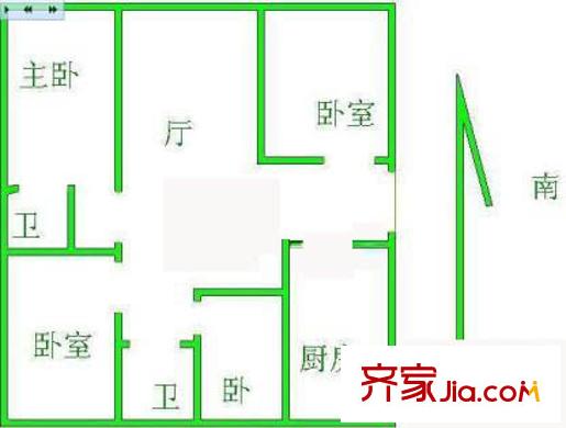 冠城园户型图户型图 4室1厅2卫1厨