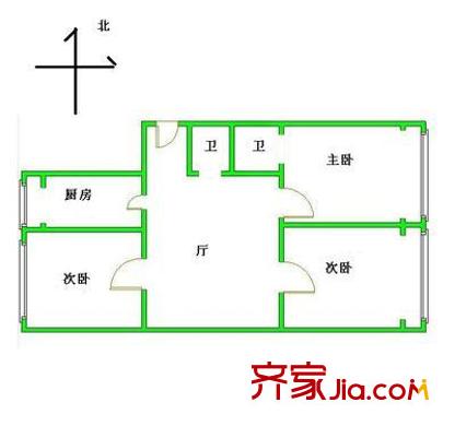 新明嘉園 3室 戶型圖