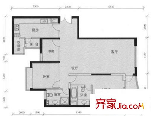 海晟名苑 3室 户型图