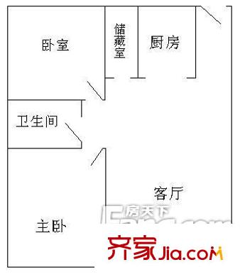 美樹假日嘉園戶型圖戶型圖 2室1廳1衛(wèi)1廚