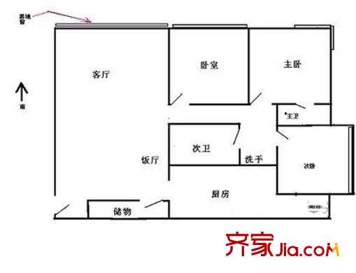 亮马名居户型图户型图 3室2厅2卫1厨