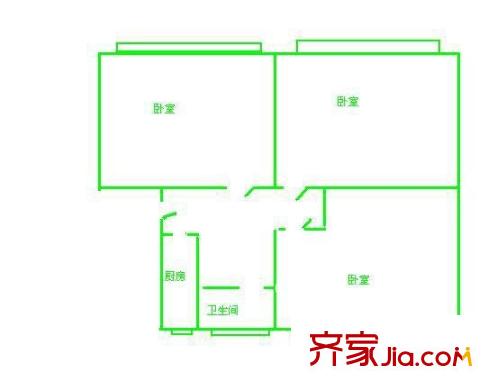 陶然居戶型圖戶型圖 3室1廳1衛(wèi)1廚