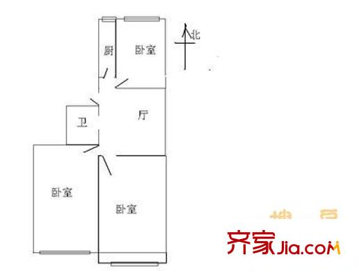 西便門外大街西里戶型圖戶型圖 3室1廳1衛(wèi)1廚