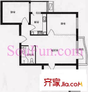 方丹苑户型图户型图 3室2厅1卫1厨