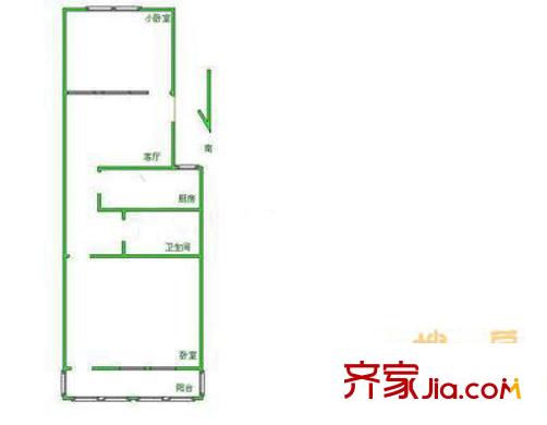 三里河北街2號(hào)院戶型圖戶型圖 2室1廳1衛(wèi)1廚