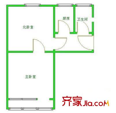 三里河北街2號(hào)院 2室 戶型圖