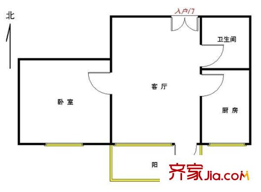 太仆寺33號院戶型圖  戶型圖 1室1廳1衛(wèi)1廚