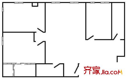 日坛国际公寓 3室 户型图