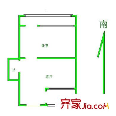 汽南小區(qū)戶型圖汽南一居室58米 1室1廳1衛(wèi)1廚