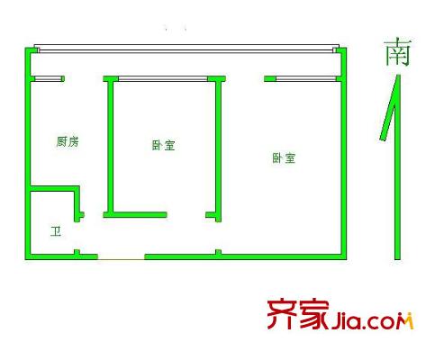 汽南小區(qū)戶型圖汽南兩居室59米 2室1廳1衛(wèi)1廚