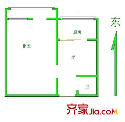 汽南小區(qū)戶型圖汽南一居室東45米 2室1廳1衛(wèi)1廚
