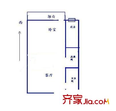 工商大学家属院 1室 户型图