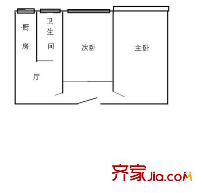 工商大学家属院 2室 户型图