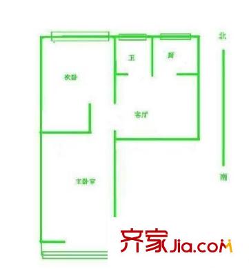 工商大学家属院 2室 户型图