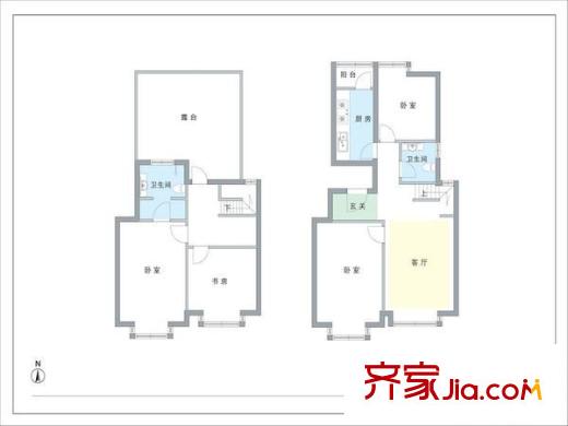 富力桃园 4室 户型图