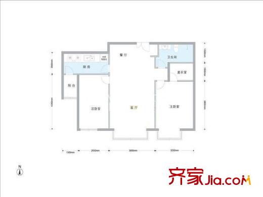 富力桃园 2室 户型图
