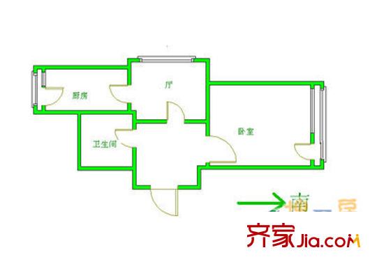 京畿道小區(qū) 1室 戶型圖