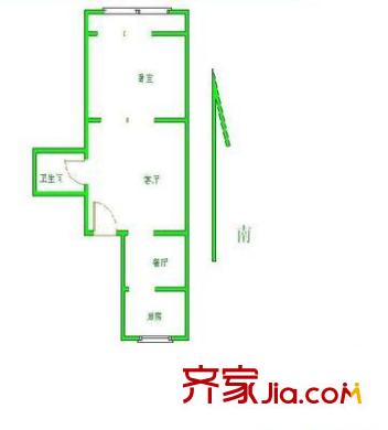 京畿道小區(qū) 1室 戶型圖