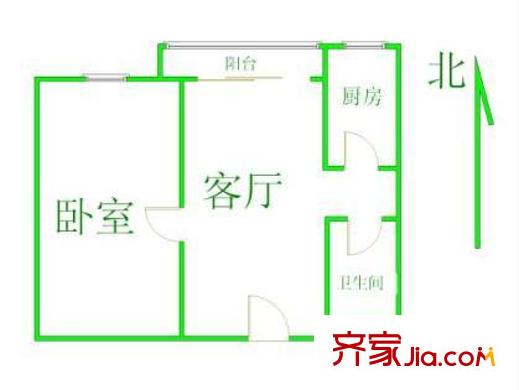 永泰庄甲6号院户型图户型图 1室1厅1卫1厨
