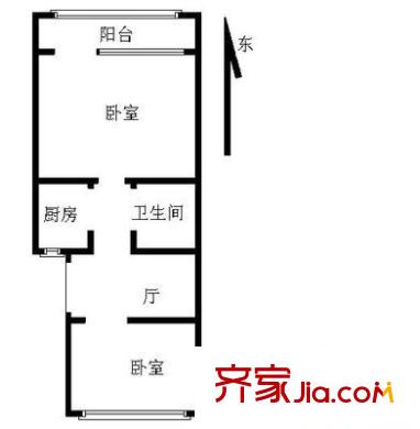 新明嘉園 2室 戶型圖