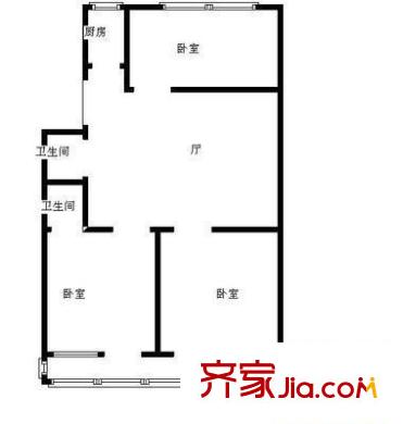 新明嘉園 3室 戶型圖