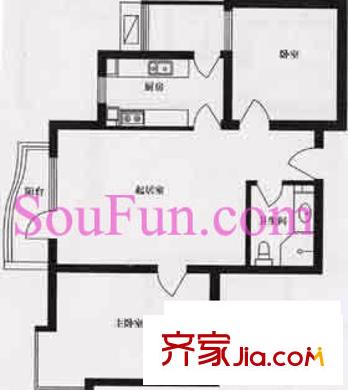 方丹苑户型图户型图 2室1厅1卫1厨