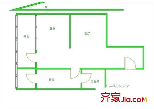新紀(jì)元公寓戶型圖戶型圖 1室1廳1衛(wèi)1廚