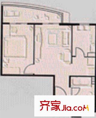 中景濠庭户型图C户型 1室1厅1卫1厨