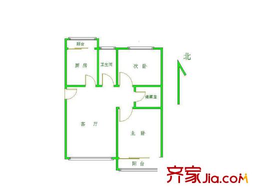 豪威嘉园户型图户型图 2室1厅1卫1厨