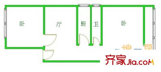 人定湖西里小區(qū) 2室 戶型圖
