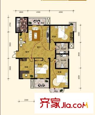 萬(wàn)明園戶型圖戶型圖 4室2廳2衛(wèi)1廚
