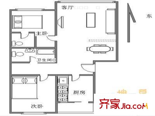萬(wàn)明園戶型圖戶型圖 2室2廳1衛(wèi)1廚