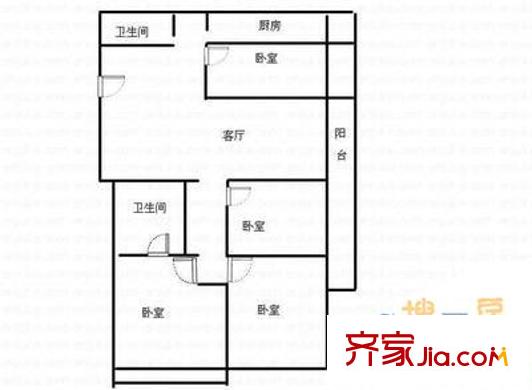 新紀(jì)元公寓戶型圖戶型圖 4室2廳2衛(wèi)1廚