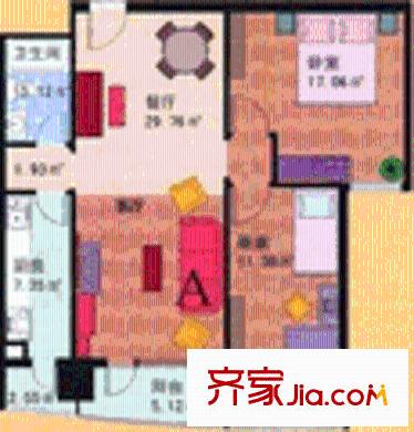 新紀(jì)元公寓戶型圖2室2廳1衛(wèi)1廚